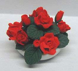 Dollhouse Miniature Red Roses Center Piece
